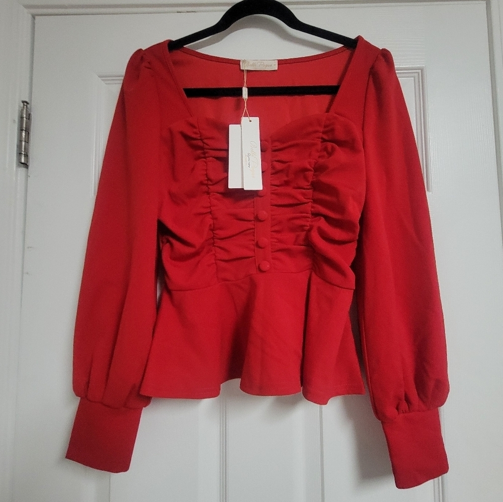 Belle Pogue NWT 50s Style Pinup Top Size Small.